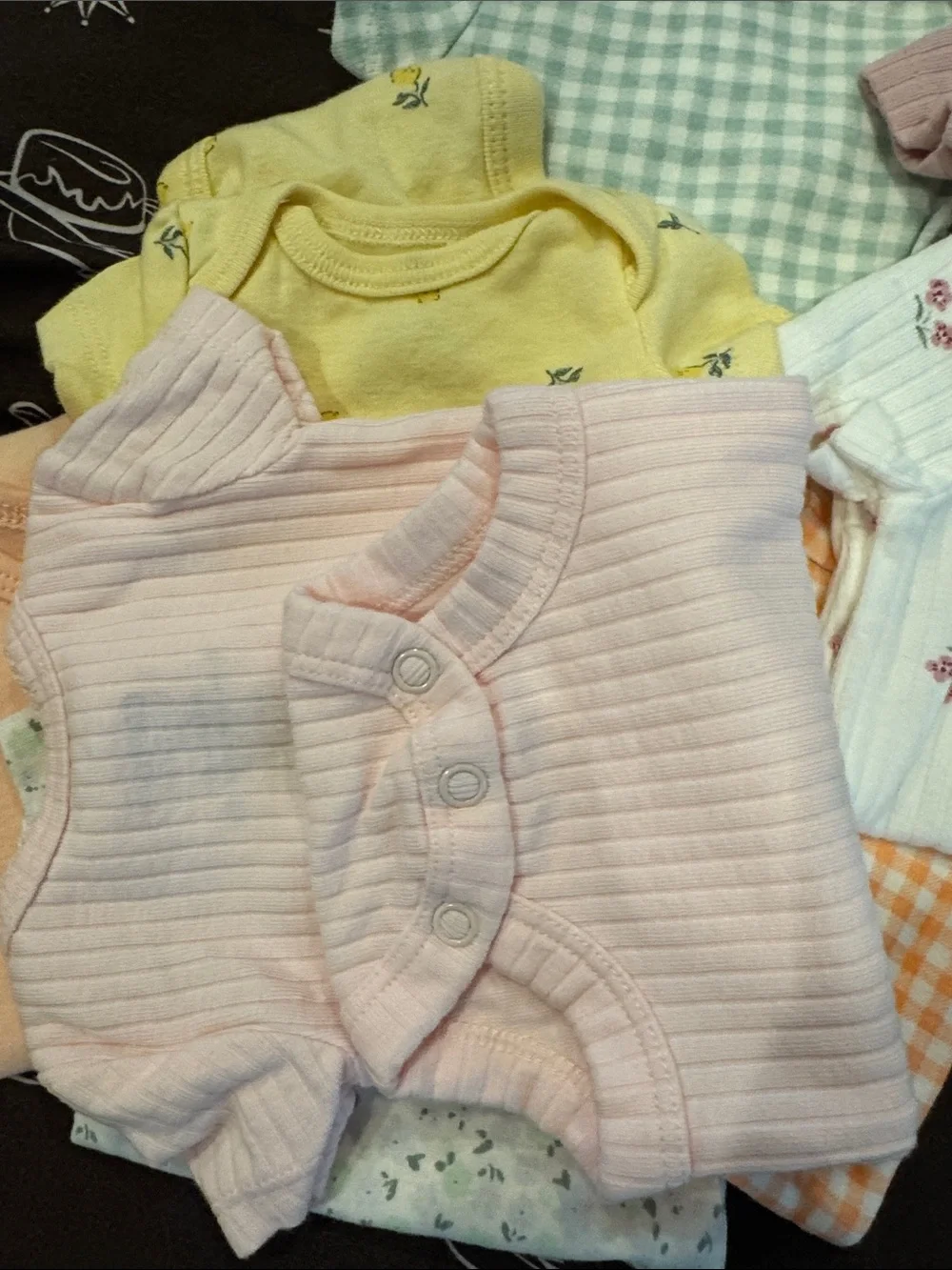 Carter's Pastel Baby Onesie Bundle - Yellow, Pink, Mint, Orange, White